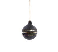 CAFFCO-Suspension boule ronde coloris noir en papier mâché - diamètre 8 cm