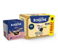 CAFFÈ BORBONE 154 capsules compatibles avec les machines Nescafé® Dolce Gusto® - Kit assorti : 90 capsules de mélange Bleu Espresso + 64 capsules d'orge soluble (4 paquets de 16)