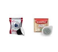 Caffè Borbone Café Respresso, Mélange Rouge - 100 Capsules & Café Dosette Compostable, Emballage Recyclable, Mélange Rouge - 150 boissons