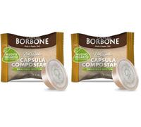 Caffé Borbone Don Carlo Compostable - Mélange Or - 100 Capsules - Compatibles avec les machines à café à usage domestique Lavazza* A Modo Mio* (Lot de 2)