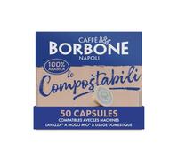 Caffè Borbone Le Compostabili - 50 Capsules Compatibles Lavazza®* A Modo Mio®*, Café Moulu 100% Arabica en Capsules Compostables - Compatibles avec les Machines Lavazza®* A Modo Mio®*