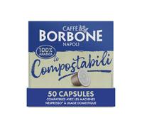 Caffè Borbone Le Compostabili - 50 Capsules Compatibles Nespresso®*, Café Moulu 100% Arabica en Capsules Compostables - Compatibles avec les Machines à café Nespresso®* à usage domestique