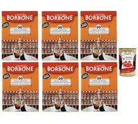 Caffè Borbone, Mélange Decisa, Capsules - Compatibles avec les machines à café à usage domestique Nespresso*, 6x Lot de 50 Capsules de café + Italian Gourmet polpa 400g