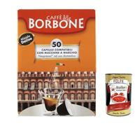 Caffè Borbone, Mélange Decisa, Capsules - Compatibles avec les machines à café à usage domestique Nespresso*, Lot de 50 Capsules de café + Italian Gourmet polpa 400g