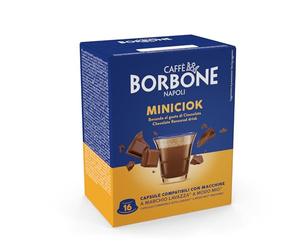 Caffè Borbone MiniCiock, Boisson aromatisée au Chocolat - 96 Capsules (6 paquets de 16) - Compatibles avec les machines à café à usage domestique Lavazza®* A Modo Mio®*