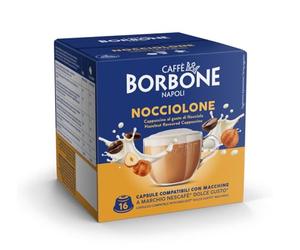 Caffè Borbone Nocciolone - Cappuccino aromatisé aux Noisettes - 64 Capsules (4 paquets de 16) - Compatibles avec les machines à café de la marque Nescafé®* Dolce Gusto®*