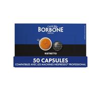 Caffè Borbone Ristretto - 50 Capsules Compatibles Nespresso®* Professional, Idéales pour un Espresso Ristretto, Intensité 9/10, Compatibles avec Machine à Café Nespresso®* Professional pour Bureau