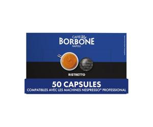 Caffè Borbone Ristretto - 50 Capsules Compatibles Nespresso®* Professional, Idéales pour un Espresso Ristretto, Intensité 9/10, Compatibles avec Machine à Café Nespresso®* Professional pour Bureau
