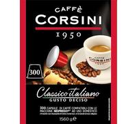 Caffè Corsini - Capsules de Café Compatibles Classico Italiano, Goût Intense, 300 Capsules