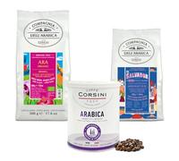 Caffè Corsini - Set Café en Grains Équilibré Symphonie de Saveurs, 100% Arabica, 500g + 2x250g, 1kg Total