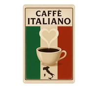 Caffe Italiano - Plaque en tôle - 20 x 30 cm - Pour intérieur et extérieur - Résistant aux intempéries - Montage facile