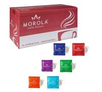 Caffè Morola - Kit Goût Gaufres - Dosettes compostables ESE44 - Dégustation Café Classique, Orange, Limited, Crémeux, Dek, El Mirador (120, Gaufres)
