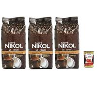 CAFFE' NIKOL in Grani gusto classico busta, Café En Grains entier, Italian Café, 3x 1kg + Italian Gourmet polpa 400g