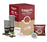 CAFFÈ TORALDO - MISCELA FORTE & CREMOSO - Kit 50 DOSETTES ESE44 7.2g+ACCESSOIRES