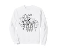 Caffeinated Skeleton Graphic Y2K for Women Goth Coffee Mom Sweatshirt