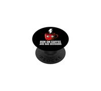 Caffeine Addict Humor Run on Coffee and Bad Decisions PopSockets PopGrip Adhésif