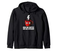 Caffeine Addict Humor Run on Coffee and Bad Decisions Sweat à Capuche