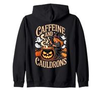 Caffeine and Cauldrons Coffee Witches Ghosts Halloween Sweat à Capuche