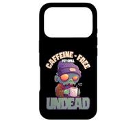 Caffeine Free Yet Still Undead Funny Zombie Coffee Design Coque pour iPhone 17 Pro