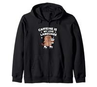 Caffeine is My Love Language Cute Beaver Roller Skating Sweat à Capuche