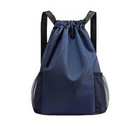 CaFfen Drawstring Bags Sacs à cordon de serrage for sports plein air, sac dos simple poche for hommes et femmes, fitness léger for basket-ball, Oxford(Dark Blue-S)