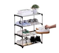 CaFfen Etagere Chaussure Étagère à Chaussures 3/4 Multicouche et Peu encombrante for Un Rangement Simples la Maison Étagères Trois Quatre Couches(Black Four Layer)
