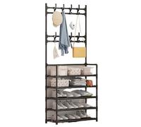 CaFfen Etagere Chaussure Étagère à Chaussures Noire Cinq Niveaux, étagère Simple, de Rangement intégrée, Domestique(Black Five Layer)