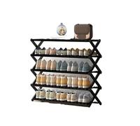 CaFfen Etagere Chaussure Étagère à Chaussures Pliante Simple et élégante en Bois Massif Multicouche, Noire économique(Black Five)