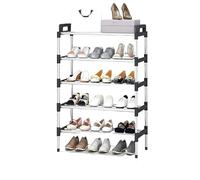 CaFfen Etagere Chaussure Étagère à Chaussures Simple de 3 7 étages, Multicouche, Anti-poussière, for Porte d'entrée, Rangement Peu encombrant, Assemblage l'étagère(Black Five Layer)
