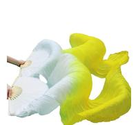 CaFfen éVentail De Danse Fans 1 Paire d'éventails en Soie for Danse du Ventre, véritables éventails, Longs, Faits à la Main, dégradé de Couleurs(Style 3,120cm Real Silk)