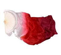 CaFfen éVentail De Danse Fans 1 Paire d'éventails en Soie for Danse du Ventre, véritables éventails, Longs, Faits à la Main, dégradé de Couleurs(Style 12,120cm Imitation Silk)