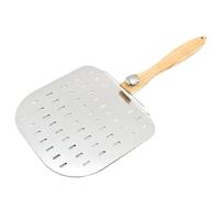 CaFfen Pelle Pizza Pelle à pizza perforée avec manche amovible en bois et caoutchouc, légère aluminium(B)
