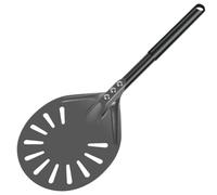 CaFfen Pelle Pizza Pelle à pizza perforée en aluminium de 15 cm, manche rond et long, outil transfert for pain, indispensable for les restaurants