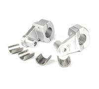 CaFfen Pontet Guidon Une Paire de Pinces universelles de Montage de Barre de poignée Avant de Moto, Support élévateur for Guidon de 28/22mm Pontet Guidon 22mm(Silver)