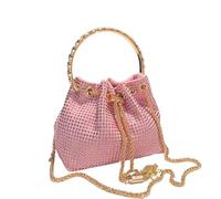 CaFfen Sacs à Diamants Pour Femmes Sac à strass, petit sac de banquet cordon, bandoulière for dîner for femme(C)