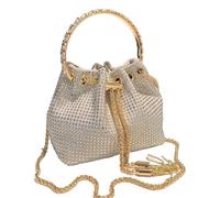 CaFfen Sacs à Diamants Pour Femmes Sac seau à strass, petit sac de banquet cordon, bandoulière chaîne for dîner for femme(F)