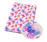 CaFfen Tissus Couture Tissu en Coton et Polyester imprimé Papillon, 50x145cm, for la Couture, Les Tissus de Courtepointe, matériel de Couture, Bricolage Fait à la Main Tissu Couture(1247317)