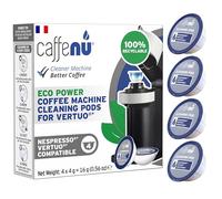 Caffenu Capsules Nettoyant Machine à Café compatibles avec Nespresso Vertuo - 4 Capsules (4 utilisations) - Élimine huiles, résidus et odeurs - Améliore le goût du café