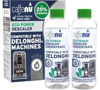 Caffenu Detartrant Machine a Cafe Compatible DeLonghi - 400 ml (4 utilisations) - Détartrant Machine à Café pour Température Idéale & Meilleur Goût - Prolonge la Durée de Vie