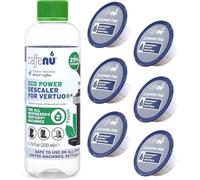 Caffenu Nespresso Vertuo Compatible Kit Detartrant 200ml & 6 Capsules | (2 détartrages + 6 nettoyages) Kit Nettoyant & Detartrant Machine a Cafe - Élimine Calcaire, Huiles & Résidus