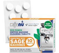 Caffenu Sage Compatible Pastille Nettoyage Machine a Cafe x 10 | (10 utilisations) 1,4g Nettoyant Machine a Café pour Sage - Élimine huiles, résidus & odeurs - Améliore le goût