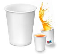 Caffetti Lot de 50 gobelets jetables en papier pour eau, 210 ml jetables en carton recyclables pour boissons chaudes, boissons, emporter, fête, bureau - blanc