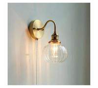 CAFIEDR Applique Murale, Miroir de Salle de Bain LED avec Interrupteur à Tirette, éclairage d'intérieur en cuivre et Verre, Lampe Murale Nodern, nce Pared-A