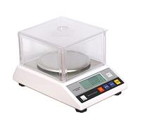 CAFIEDR Balance numérique de précision pour Bijoux en Or, Balance analytique avec Pare-Brise, Poids d'étalonnage de Cuisine Scientifique Industrielle (2000g/0.01g)