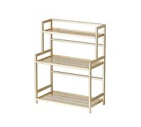 CAFIEDR Bibliothèque de Bureau en métal, bibliothèque Ouverte Moderne à 3 Niveaux pour Le Bureau, Support de Rangement Simple pour étudiants de 20.9 Pouces de Hauteur (Or)