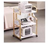 CAFIEDR Chariot d'esthéticienne avec roulettes, Support de Chariot pour Machine de beauté pour Salon de Spa, Chariot Roulant de beauté à 3 Niveaux, Chariot Mobile pour Machine d'(Taille Unique dorée)