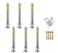 CAFIEDR Cônes de signalisation en Acier Inoxydable, cônes de signalisation, Poteau de sécurité Robuste, cônes de stationnement, Hauteur 75 cm, Lot de 2, 4, 6 ou 8(H 75cm/30inch 6 Pack)