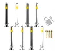 CAFIEDR Cônes de signalisation en Acier Inoxydable, cônes de signalisation, Poteau de sécurité Robuste, cônes de stationnement, Hauteur 75 cm, Lot de 2, 4, 6 ou 8(H 75cm/30inch 8 Pack)