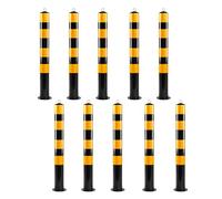 CAFIEDR Cônes de signalisation Jaunes et Noirs, bornes de sécurité en Acier pour la Gestion des parkings, des Chantiers et des foules, poteaux à Haute visibilité, Canal(10 Pcs H 75cm(30in))