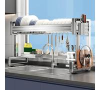 CAFIEDR Égouttoir À Vaisselle en Acier Inoxydable Grande Capacité pour Évier De Cuisine, Gain De Place, Idéal pour Les Petits Appartements (76 X 26 X 55 Cm). Parfait pour Un Rangement.